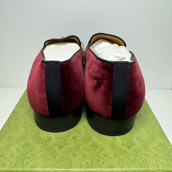 Men’s Gucci Horse Bit Burgundy Velvet Loafers size 11 fits 12 US - Picture 5 of 9